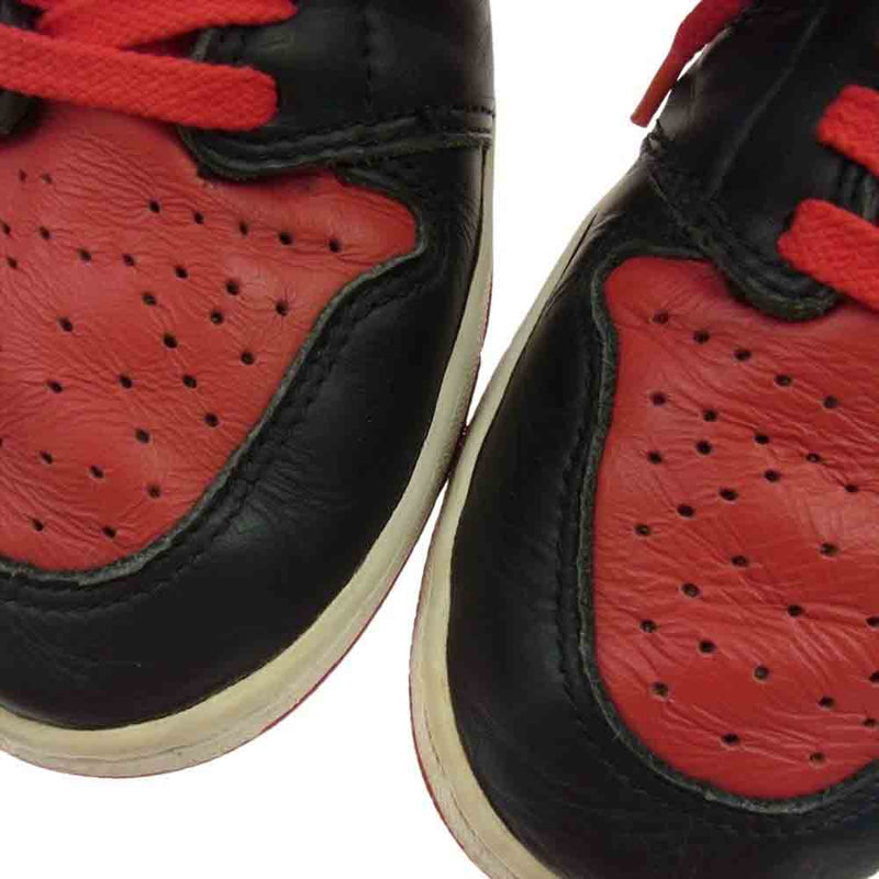 NIKE AIR JORDAN ナイキ ジョーダン 130207-061 【観賞用】 94年復刻 AIR JORDAN 1 HIGH BRED AJ1 エアジョーダン ハイ ブレッド スニーカー レッド系/ブラック系 25.5cm【中古】