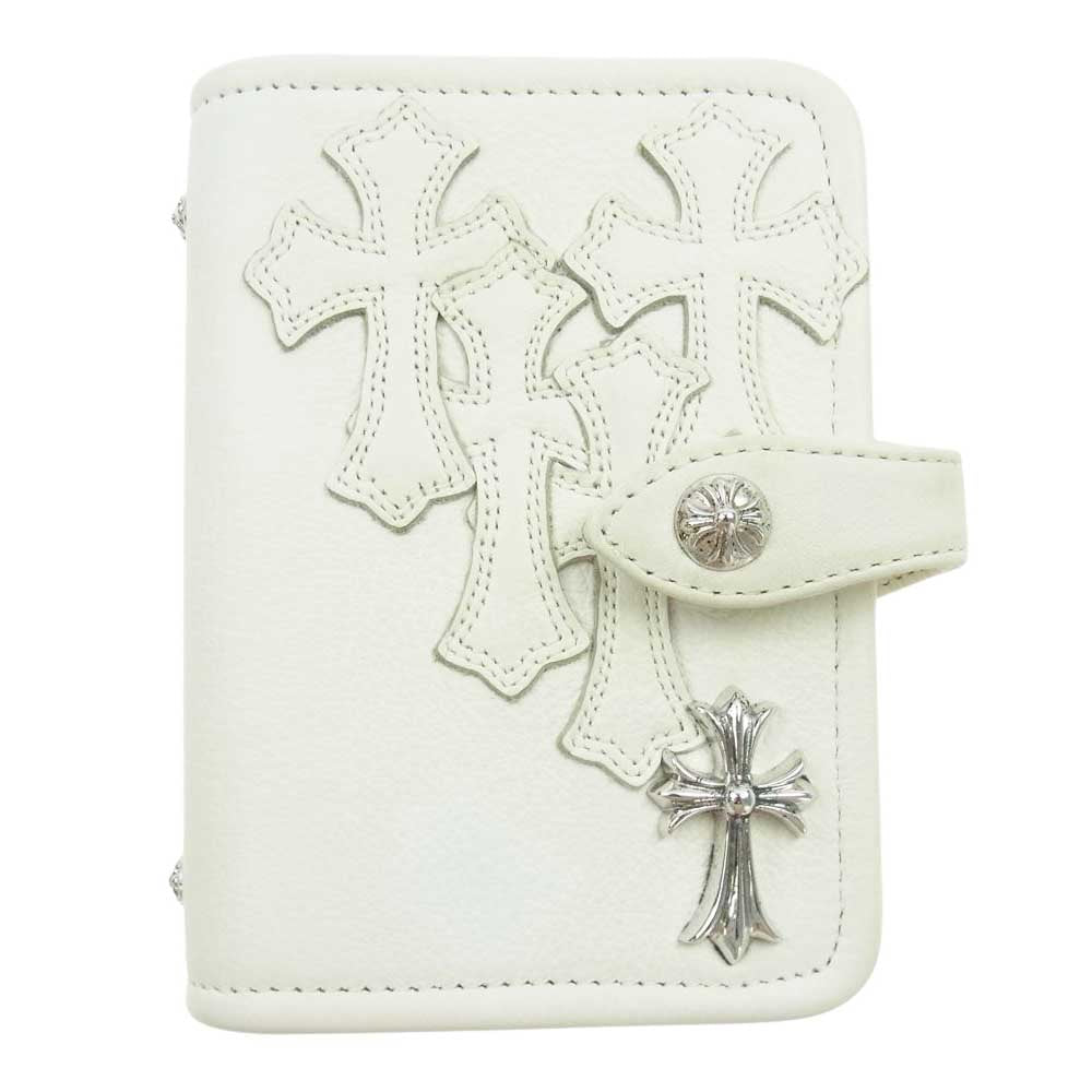 CHROME HEARTS クロムハーツ（原本無） AGENDA アジェンダ ミニ スモール CHクロス セメタリ― クロスパッチ 手帳カバー ホワイト系【中古】