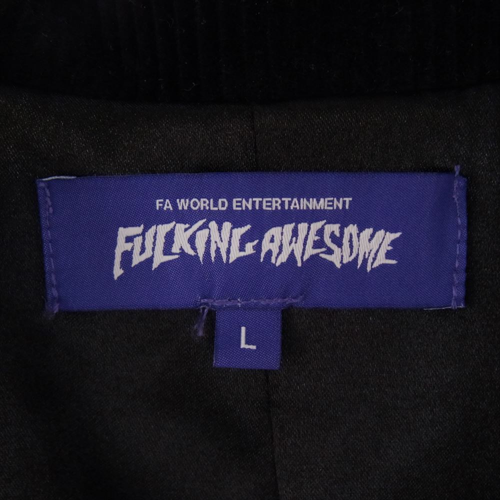 ファッキングオーサム パッチワーク コーデュロイ ジャケット ブルゾン ブラック系 L【中古】