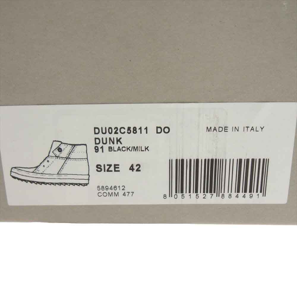 Rick Owens リックオウエンス 23AW DU02C5811 DRKSHDW DO DUNK Sneakers ダークシャドウ ダンク ハイカット シャークソール スニーカー ブラック系 42【中古】