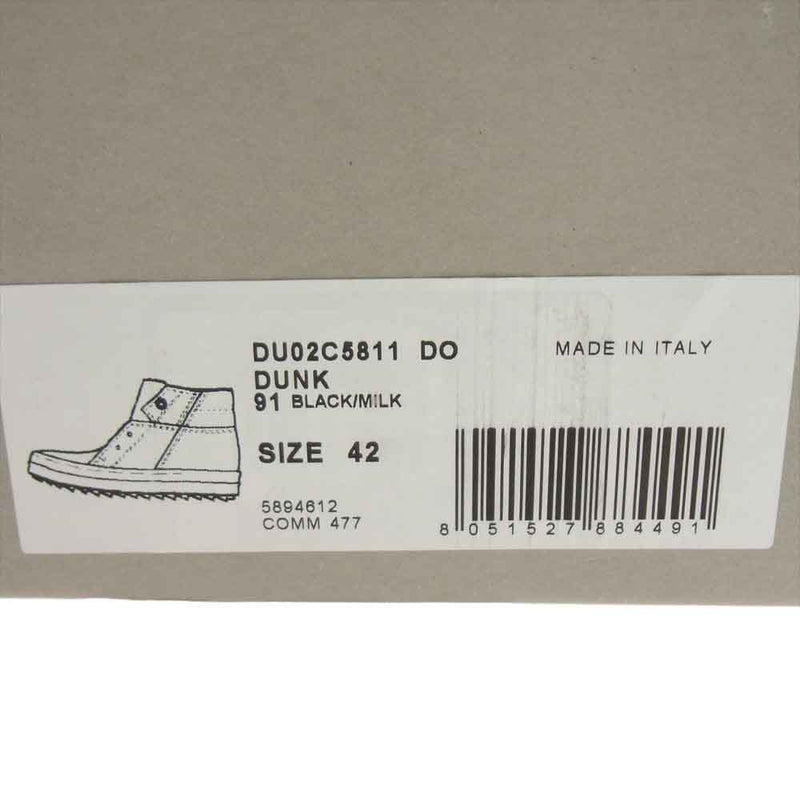 Rick Owens リックオウエンス 23AW DU02C5811 DRKSHDW DO DUNK Sneakers ダークシャドウ ダンク ハイカット シャークソール スニーカー ブラック系 42【中古】