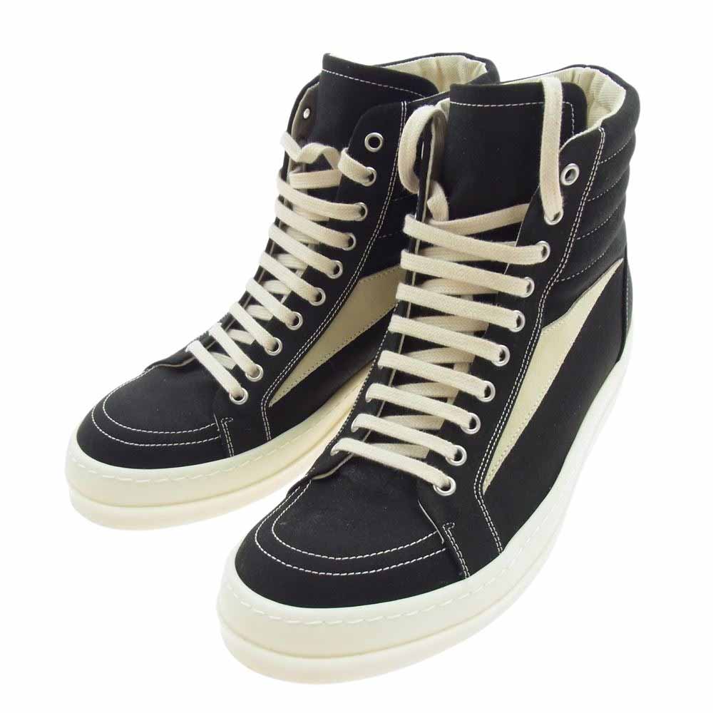 Rick Owens リックオウエンス 24SS DU01D1810 DRKSHDW VINTAGE HIGH SNEAKS ダークシャドウ ヴィンテージ ハイカット スニーカー ブラック系 42【中古】