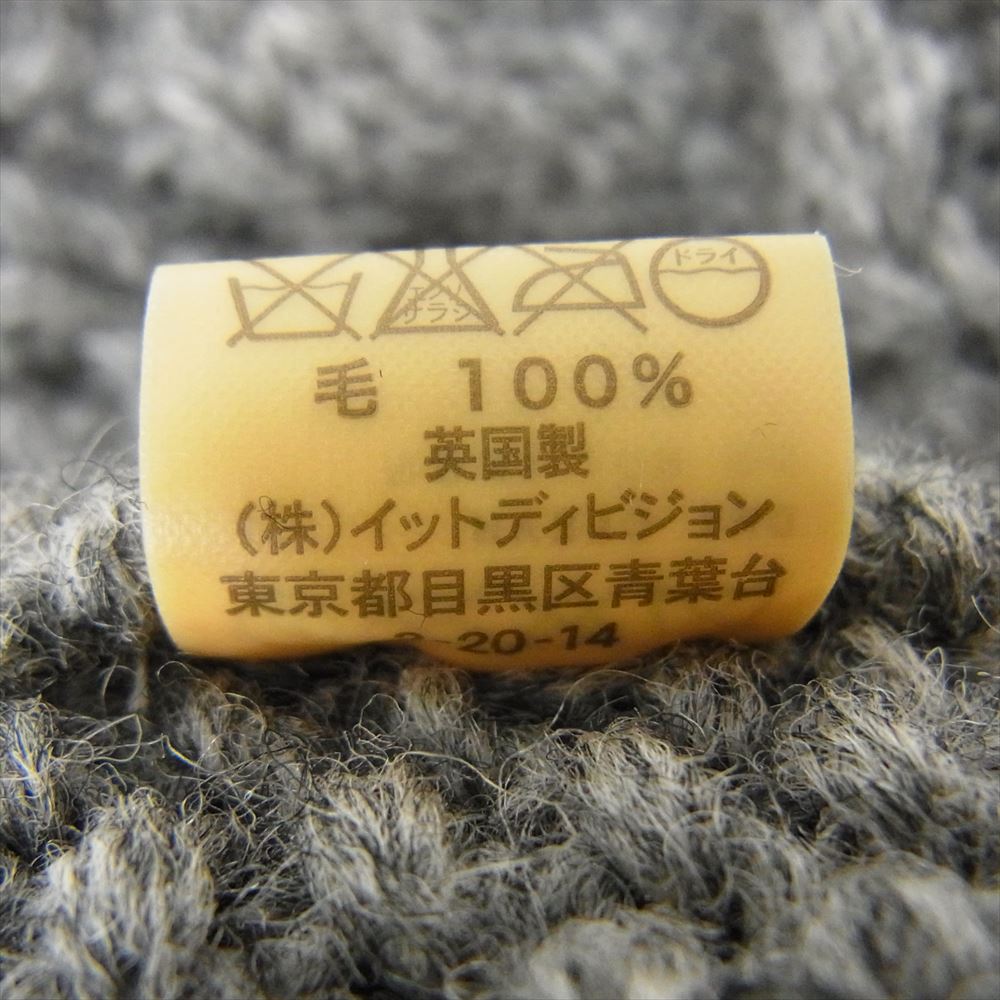 INVERALLAN インバーアラン 茶タグ 英国製 1A CREW-NECK KNIT ウール ケーブル ニット セーター グレー系 サイズ表記無【中古】
