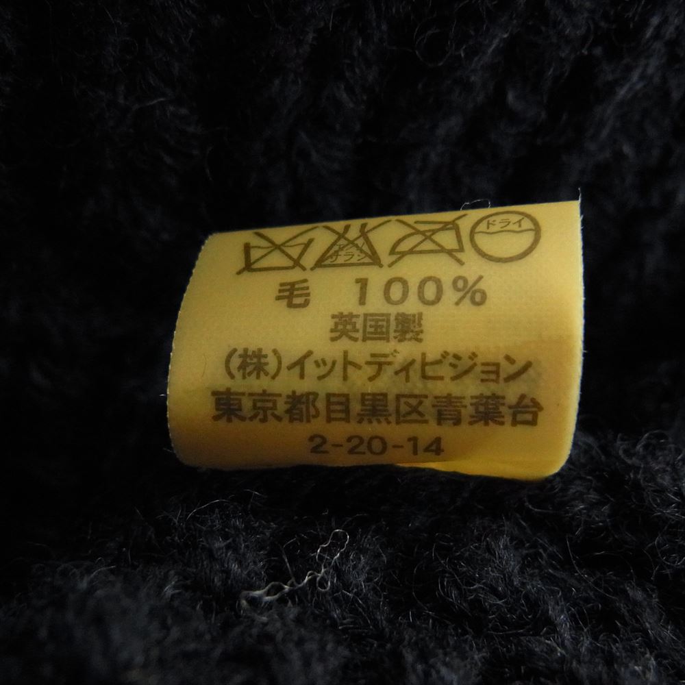INVERALLAN インバーアラン 茶タグ 英国製 1A CREW-NECK KNIT ウール ケーブル ニット セーター ネイビー ネイビー系 表記不明【中古】
