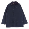Barbour バブアー 222MCA0787 BEAUFORT ノンワックス ビューフォート 2レイヤー スリムフィット ブルゾン 裏地チェック 襟コーデュロイ切替 チンストラップ付き ネイビーグリーン系 34【中古】