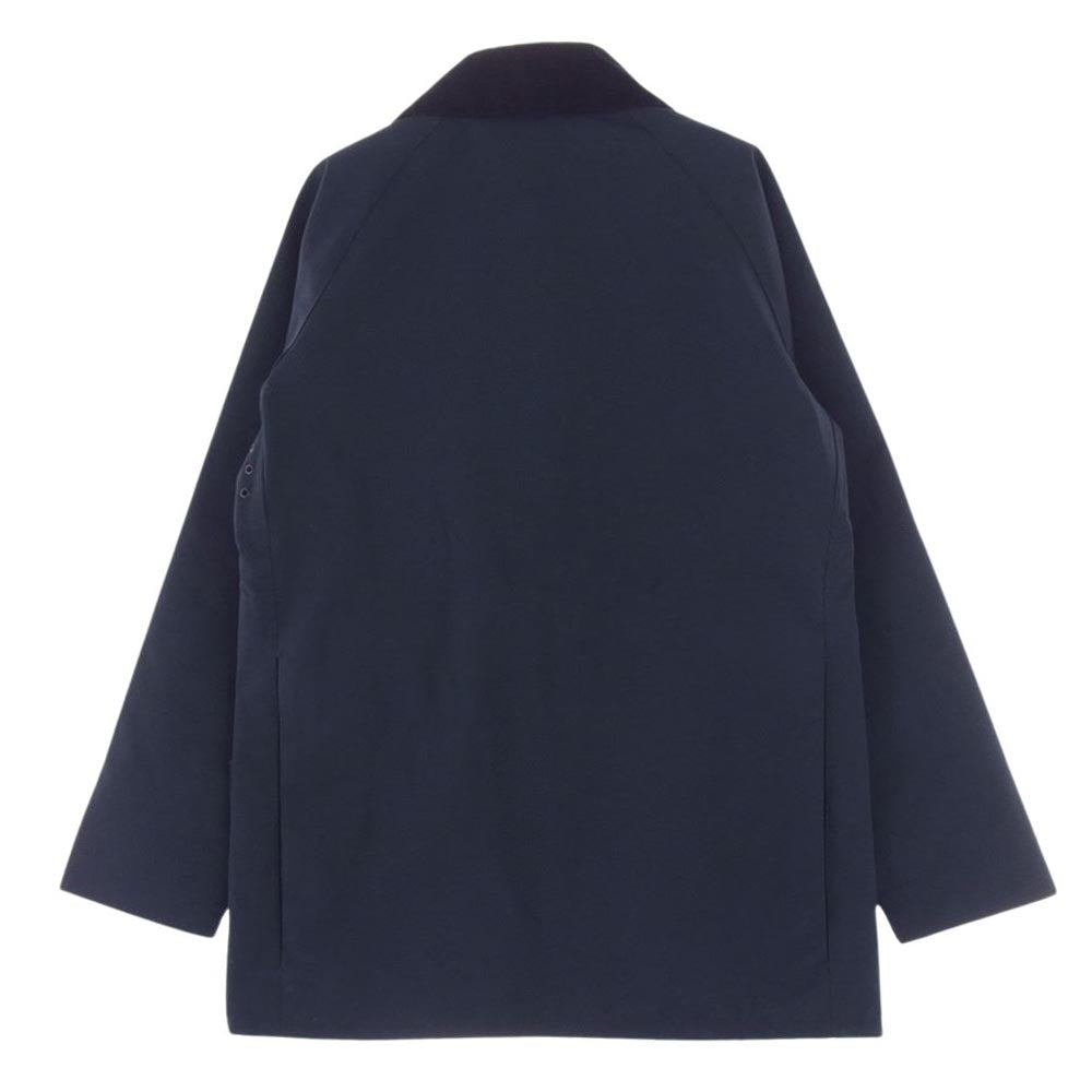 Barbour バブアー 222MCA0787 BEAUFORT ノンワックス ビューフォート 2レイヤー スリムフィット ブルゾン 裏地チェック 襟コーデュロイ切替 チンストラップ付き ネイビーグリーン系 34【中古】
