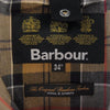 Barbour バブアー 222MCA0787 BEAUFORT ノンワックス ビューフォート 2レイヤー スリムフィット ブルゾン 裏地チェック 襟コーデュロイ切替 チンストラップ付き ネイビーグリーン系 34【中古】