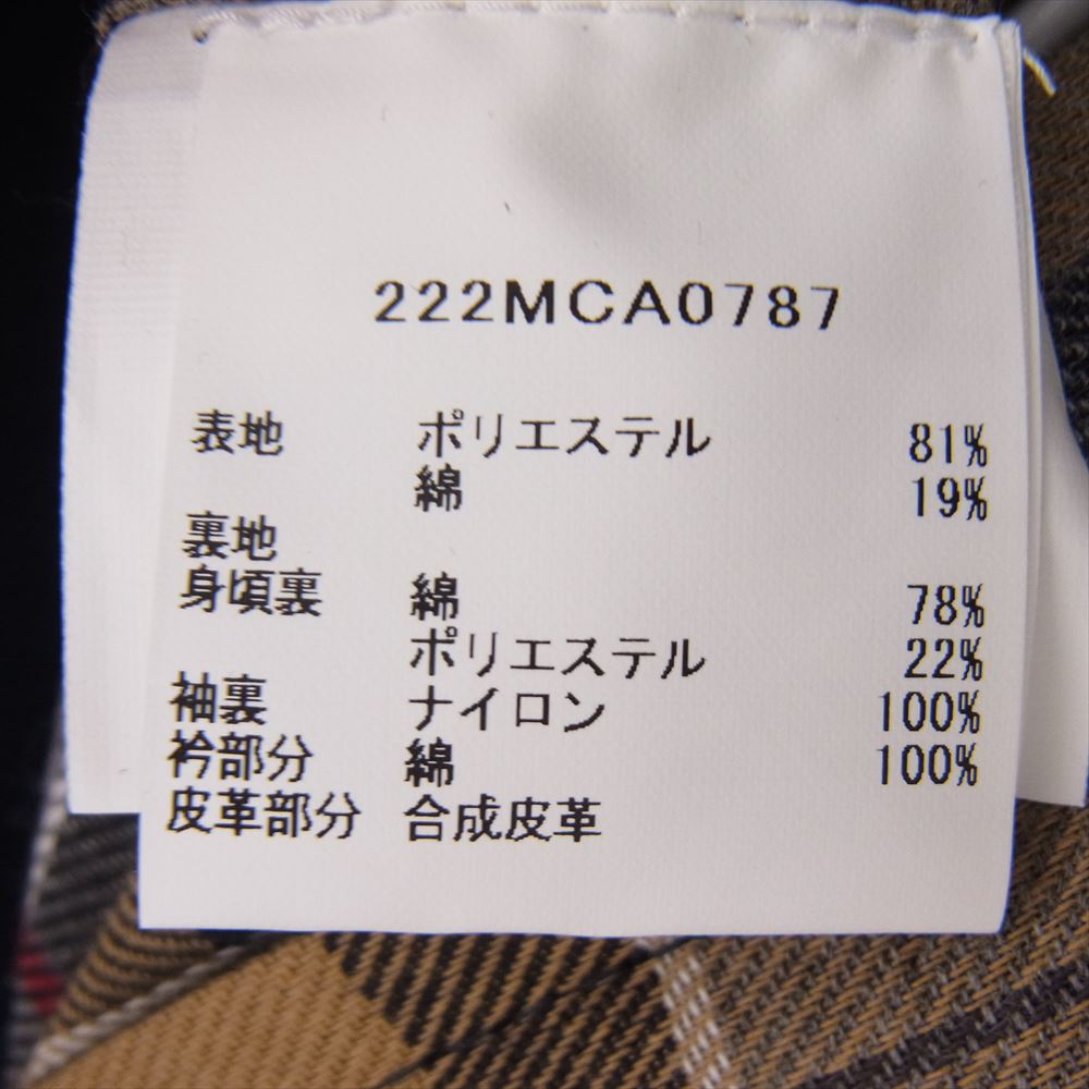 Barbour バブアー 222MCA0787 BEAUFORT ノンワックス ビューフォート 2レイヤー スリムフィット ブルゾン 裏地チェック 襟コーデュロイ切替 チンストラップ付き ネイビーグリーン系 34【中古】