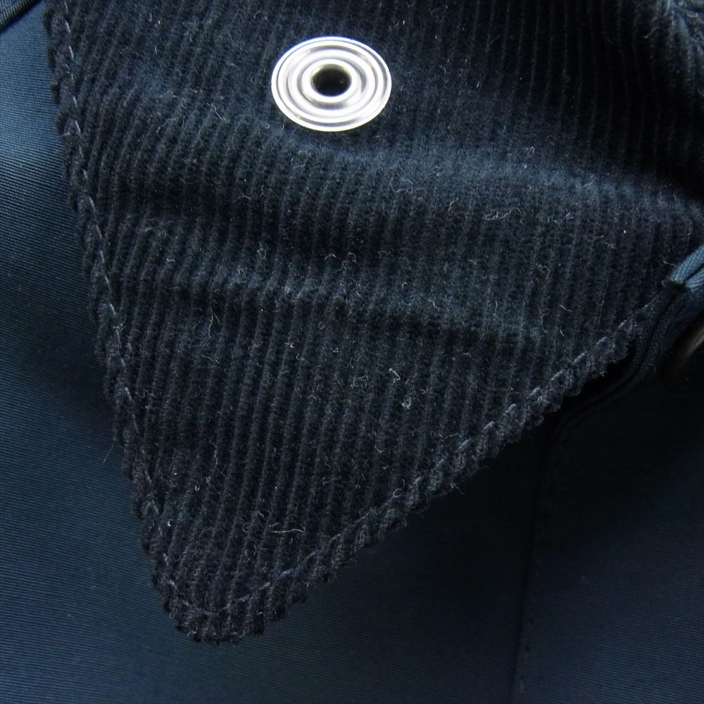 Barbour バブアー 222MCA0787 BEAUFORT ノンワックス ビューフォート 2レイヤー スリムフィット ブルゾン 裏地チェック 襟コーデュロイ切替 チンストラップ付き ネイビーグリーン系 34【中古】