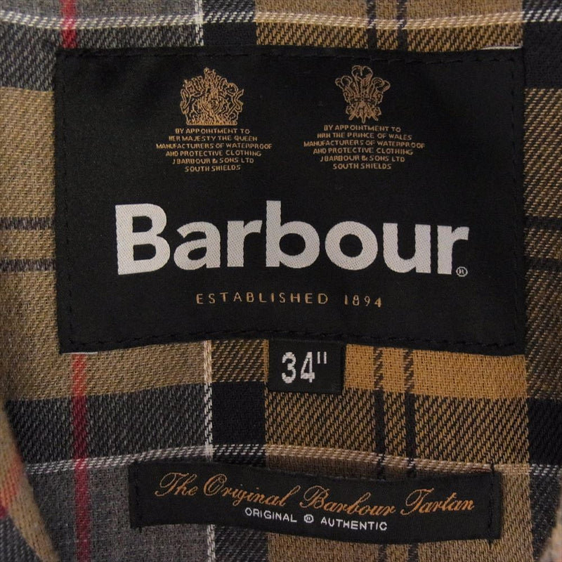 Barbour バブアー 22AW 222MCA0784　 BEDALE SL 2L ノンワックス スリムフィット ビデイル 2レイヤー 裏地チェック 襟コーデュロイ切替 ジャケット ブルゾン ネイビー系 34【中古】