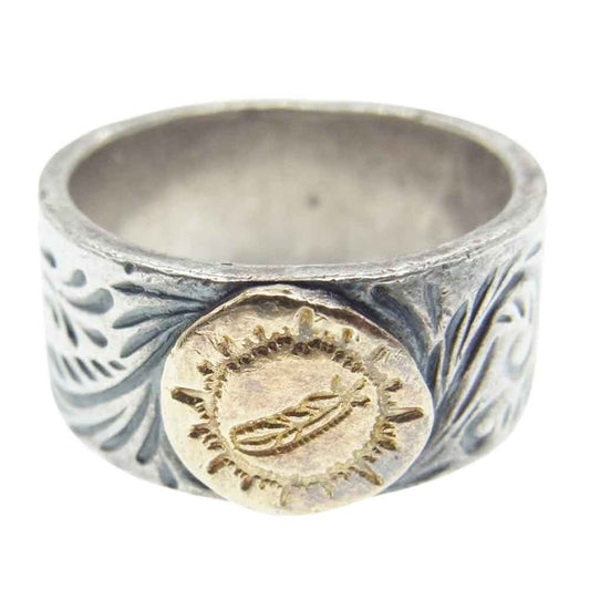 NATIVE SPIRIT ネイティブスピリット 唐草 金メタル プレーン リング シルバー系【中古】