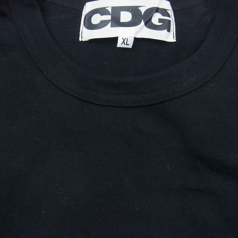 COMME des GARCONS コムデギャルソン SZ-T005 AD2018 CDG シーディージー ロゴ プリント Tシャツ ブラック系 XL【中古】