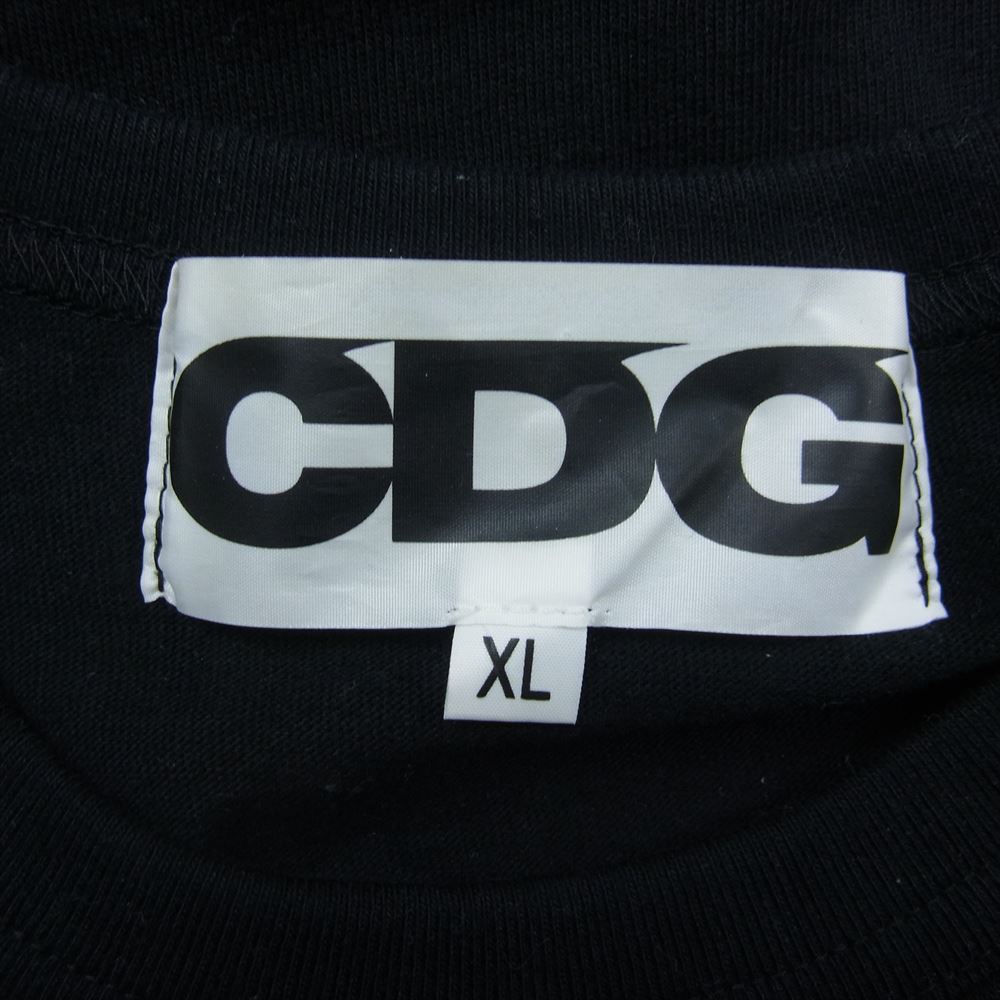 COMME des GARCONS コムデギャルソン SZ-T005 AD2018 CDG シーディージー ロゴ プリント Tシャツ ブラック系 XL【中古】