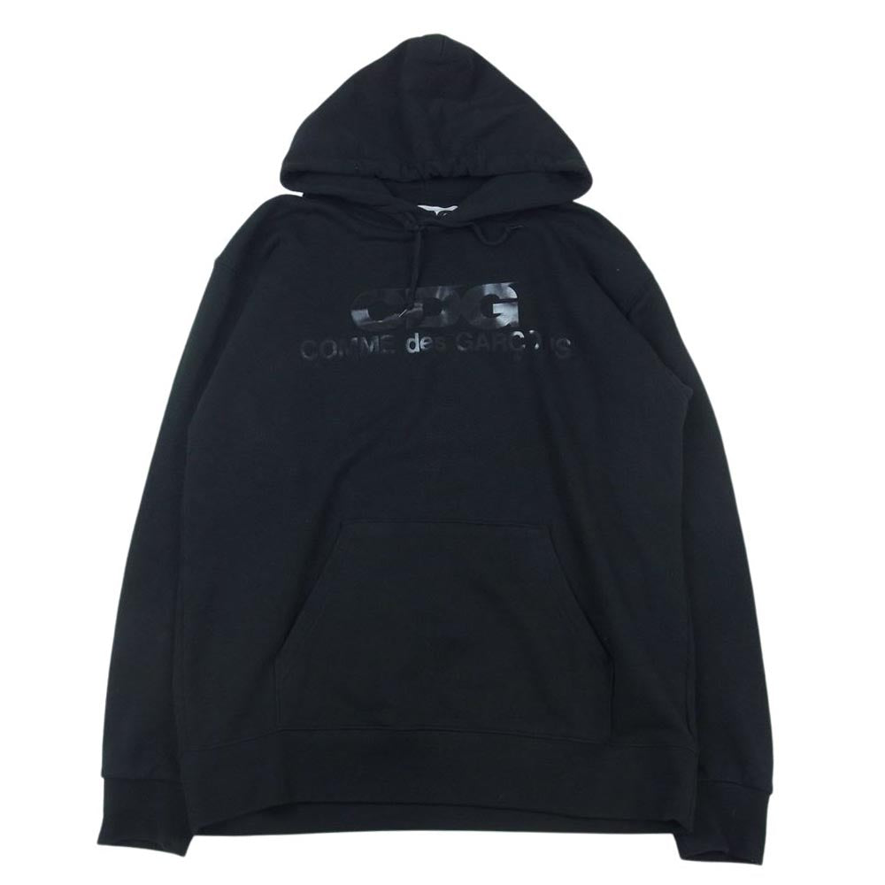 COMME des GARCONS コムデギャルソン SZ-T003 AD2019 CDG シーディージー ロゴ プルオーバー パーカー ブラック系 XL【中古】