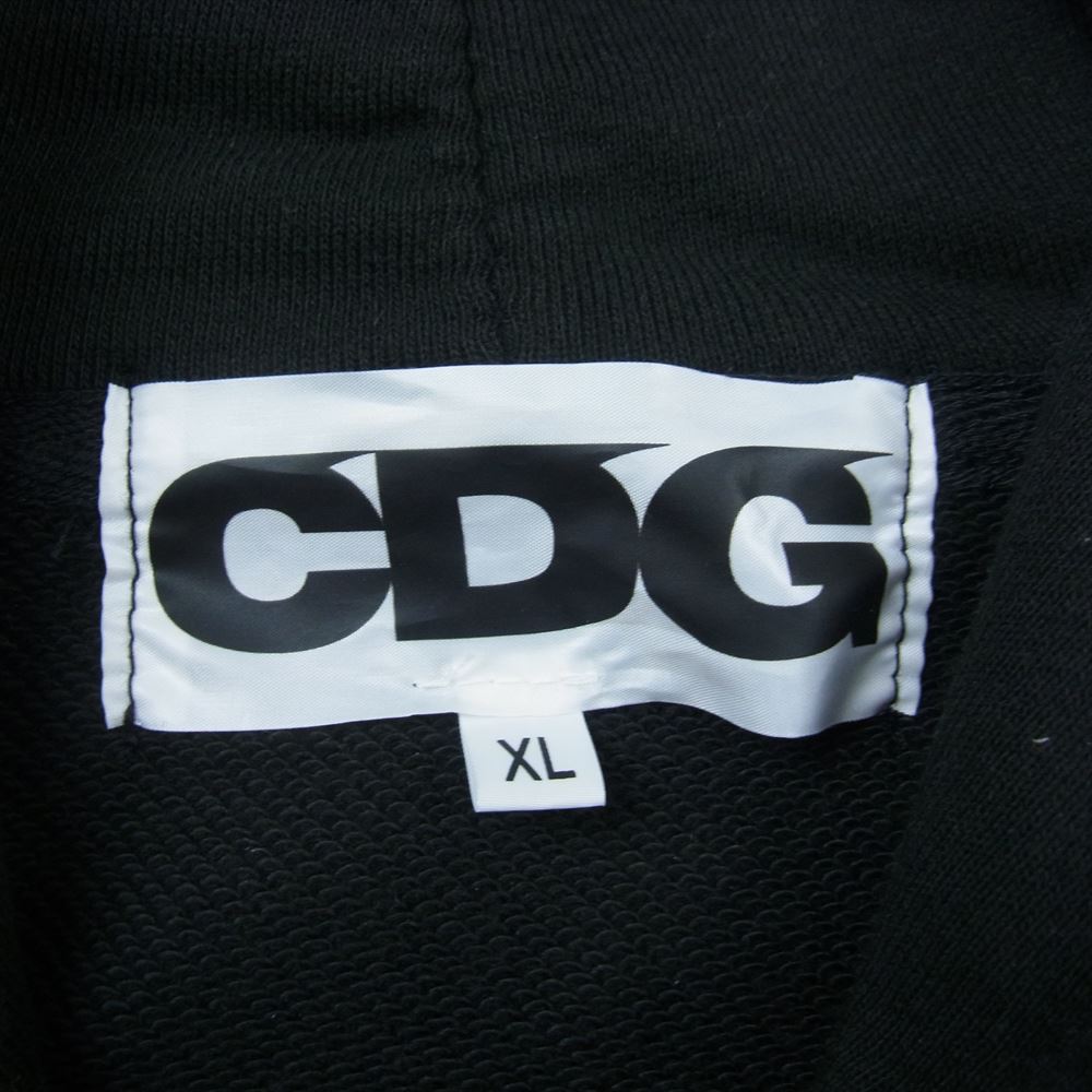 COMME des GARCONS コムデギャルソン SZ-T003 AD2019 CDG シーディージー ロゴ プルオーバー パーカー ブラック系 XL【中古】
