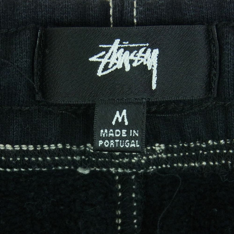 STUSSY ステューシー 116535 Contrast Stitch Label コントラスト ステッチ ラベル スウェット パンツ ブラック系 M【中古】