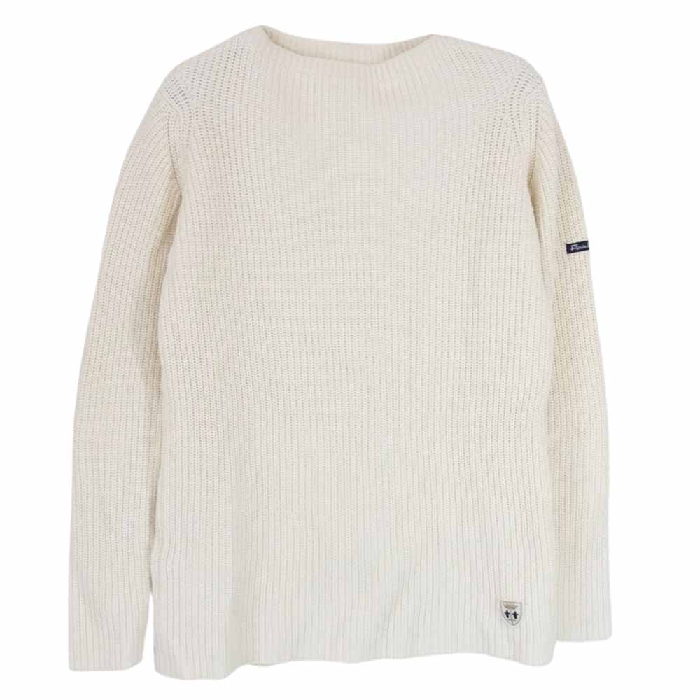 フィールズダルボー ワッペン付き コットン ニット セーター オフホワイト系 S【中古】