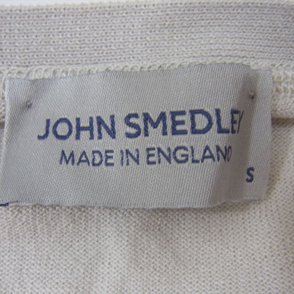 JOHN SMEDLEY ジョンスメドレー コットン イギリス製 ボタン カーディガン グレー系 S【中古】