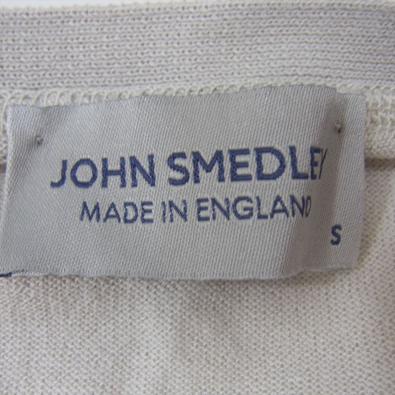 JOHN SMEDLEY ジョンスメドレー コットン イギリス製 ボタン カーディガン グレー系 S【中古】