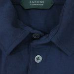 ZANONE ザノーネ 811819 Z0380 アイスコットン イタリア製 長袖 ポロシャツ ネイビー系 46【中古】