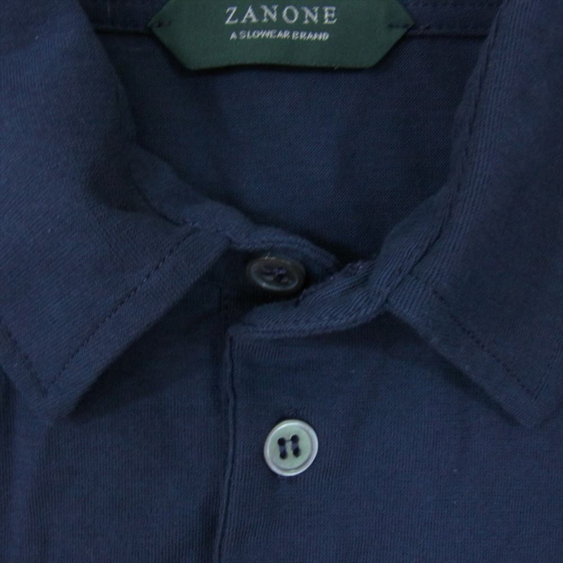 ZANONE ザノーネ 811819 Z0380 アイスコットン イタリア製 長袖 ポロシャツ ネイビー系 46【中古】