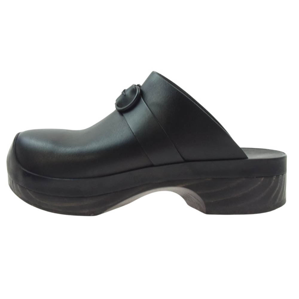 Salvatore Ferragamo サルヴァトーレフェラガモ ロゴ レザー ミュール サンダル シューズ ブラック系 7【中古】