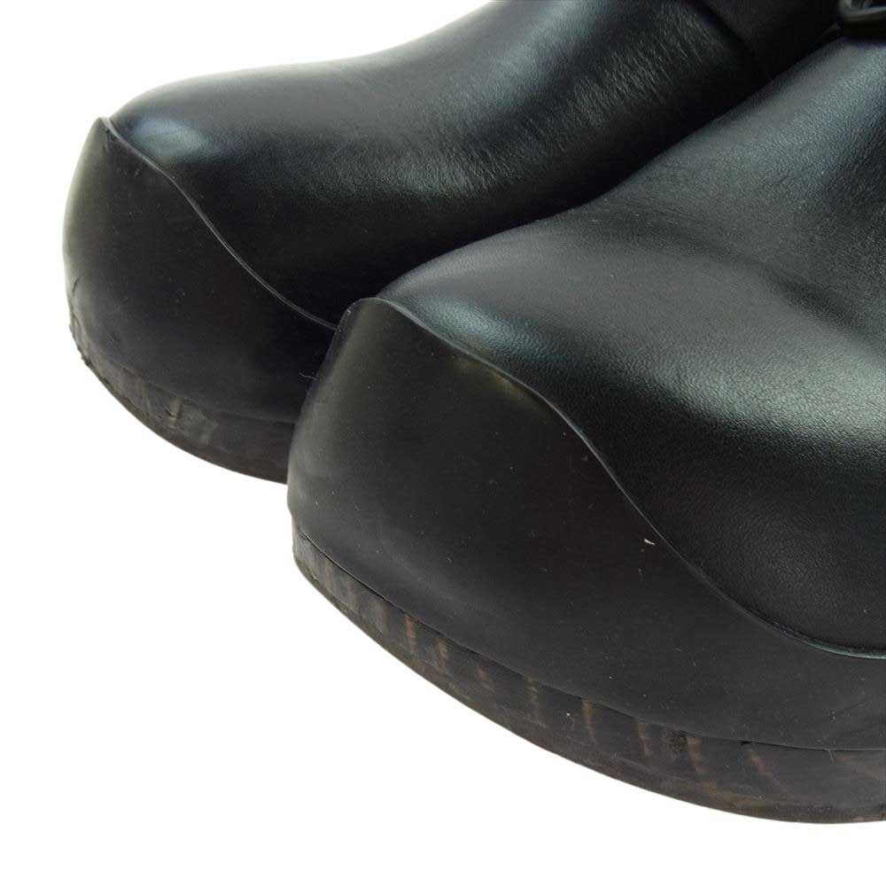 Salvatore Ferragamo サルヴァトーレフェラガモ ロゴ レザー ミュール サンダル シューズ ブラック系 7【中古】