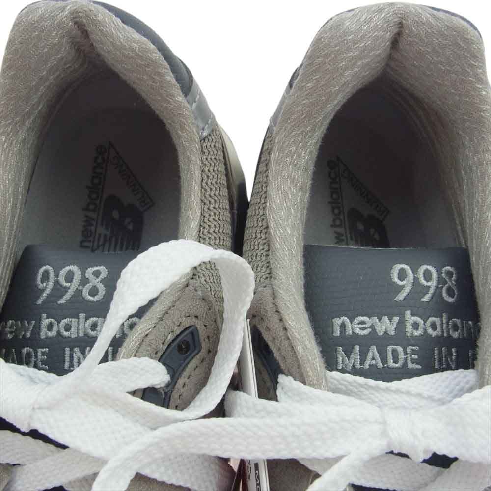 NEW BALANCE ニューバランス U998GR Gray グレー スエード メッシュ スニーカー グレー系 27.5cm【新古品】【未使用】【中古】