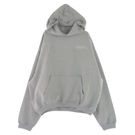 ブリック＆ウッド Script Logo Hoodie ロゴ刺繍 プルオーバー スウェット パーカー グレー系 L【中古】