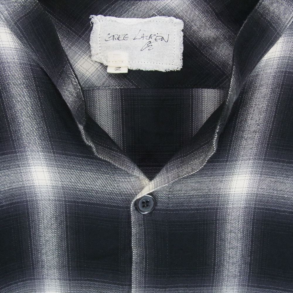 グレッグローレン PLAID CLASSIC STUDIO SHIRT カットオフ プレイド クラシック スタジオ チェック ネルシャツ 長袖 ブラック系 3【中古】