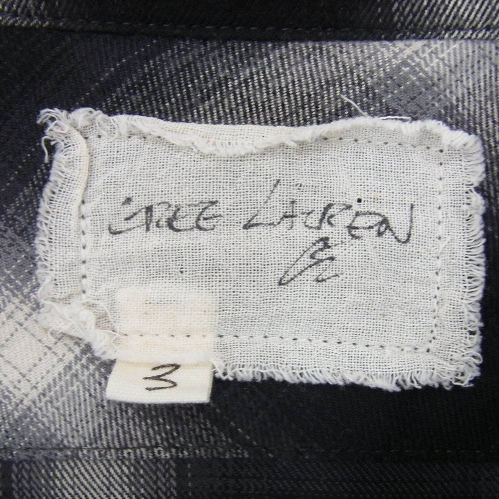 グレッグローレン PLAID CLASSIC STUDIO SHIRT カットオフ プレイド クラシック スタジオ チェック ネルシャツ 長袖 ブラック系 3【中古】