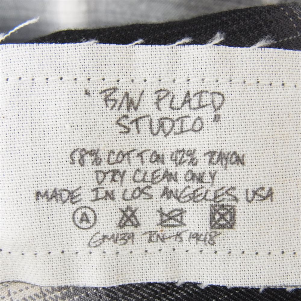 グレッグローレン PLAID CLASSIC STUDIO SHIRT カットオフ プレイド クラシック スタジオ チェック ネルシャツ 長袖 ブラック系 3【中古】