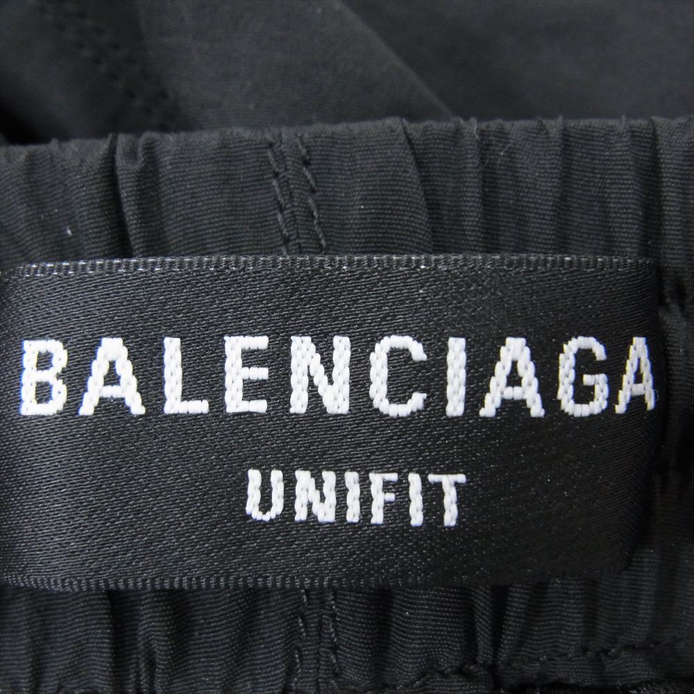 BALENCIAGA バレンシアガ 22SS 681254 サイドライン ロゴ刺繍 裾ジップ イージー トラック パンツ ブラック系 S【中古】