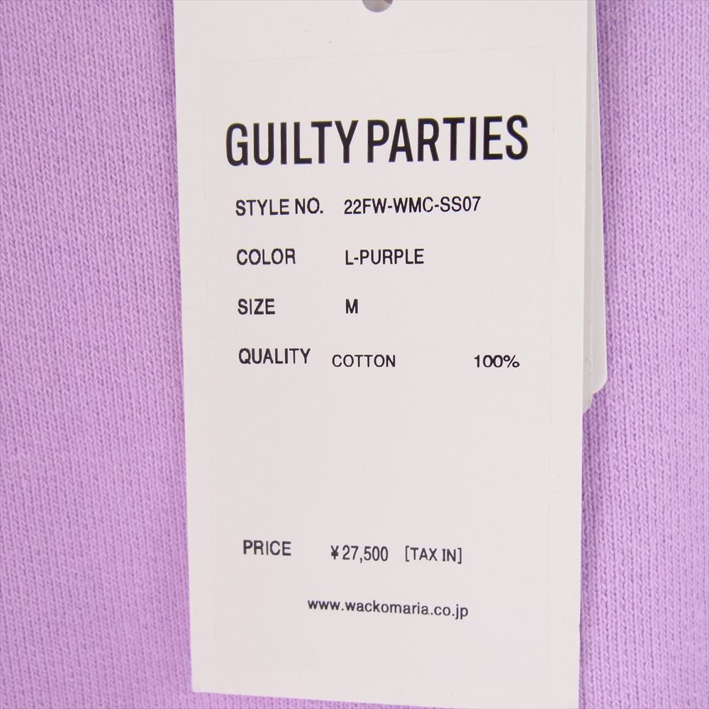 WACKO MARIA ワコマリア 22AW 22FW-WMC-SS07 WASHED HEAVY WEIGHT CREW NECK SWEAT SHIRT ウォッシュド ヘビー ウエイト クルーネック スウェット シャツ  パープル系 M【極上美品】【中古】