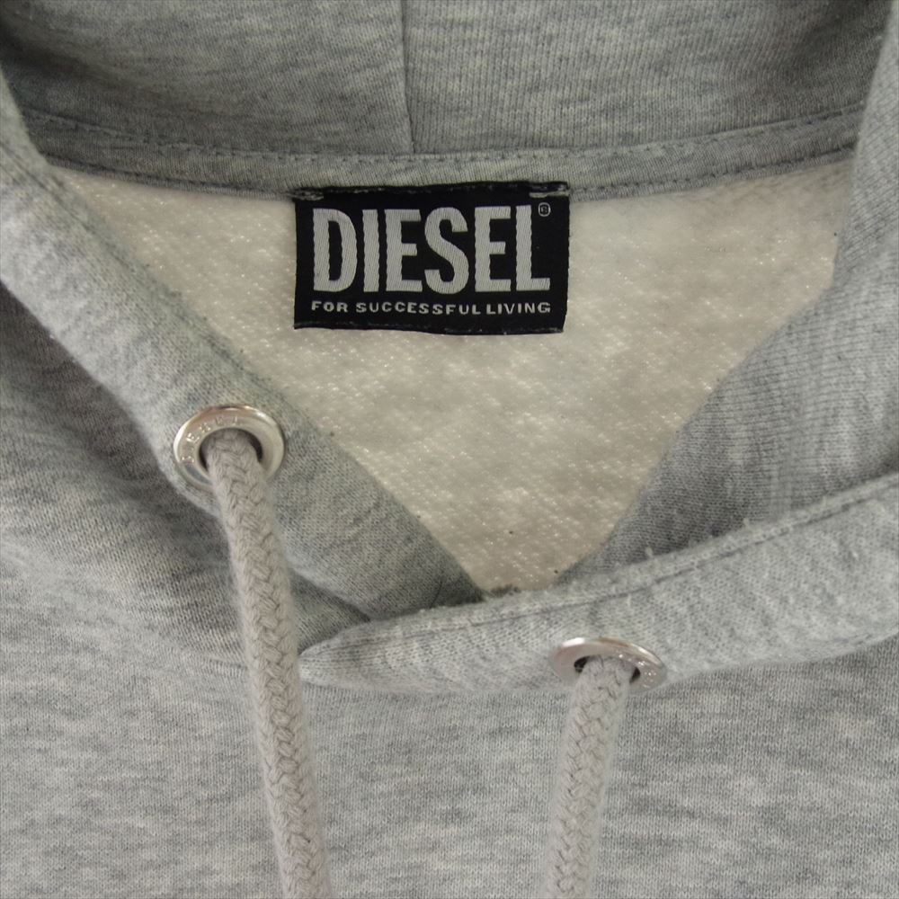 DIESEL ディーゼル S-GIRK -HOOD B8 TURB ボックスロゴ フーディー パーカー グレー系 L【中古】