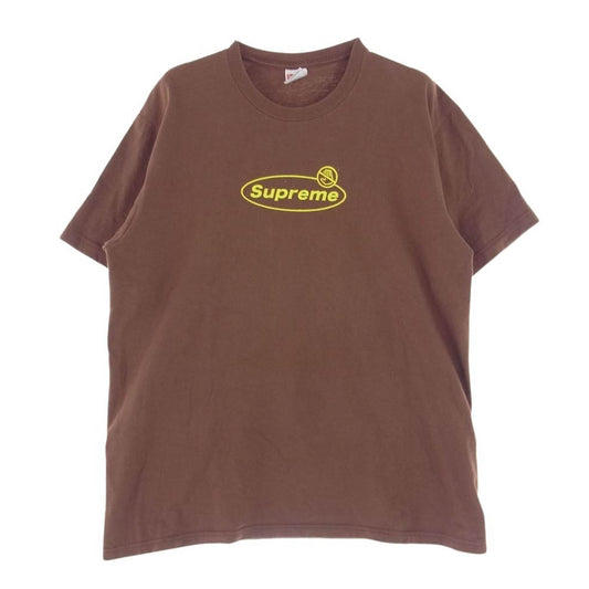 Supreme シュプリーム 22AW Warning Tee ワーニング ロゴ 半袖 クルーネック プリント 半袖 Tシャツ ブラウン系 M【中古】