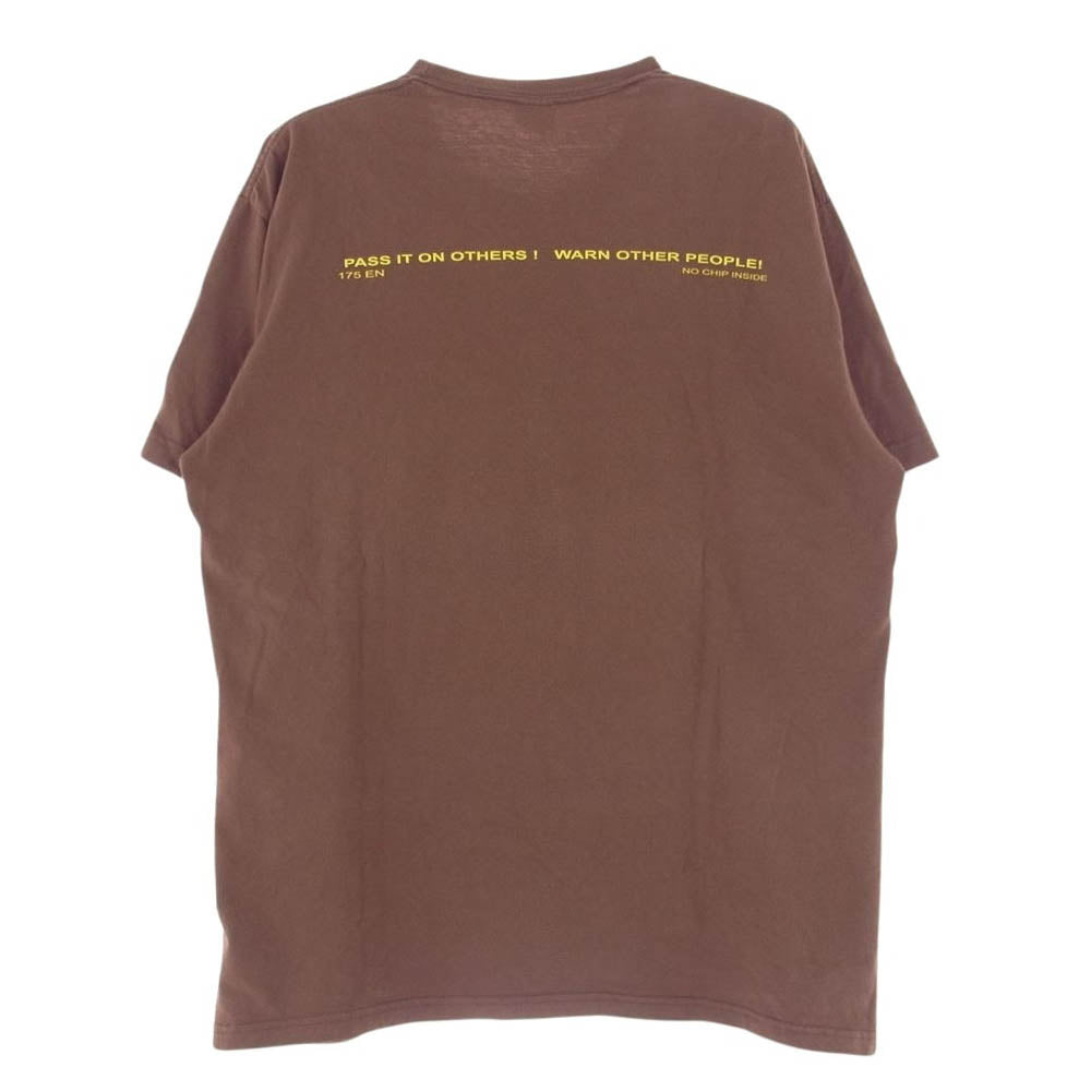 Supreme シュプリーム 22AW Warning Tee ワーニング ロゴ 半袖 クルーネック プリント 半袖 Tシャツ ブラウン系 M【中古】