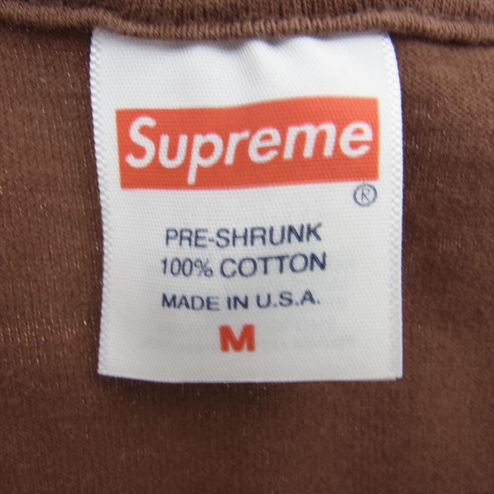 Supreme シュプリーム 22AW Warning Tee ワーニング ロゴ 半袖 クルーネック プリント 半袖 Tシャツ ブラウン系 M【中古】