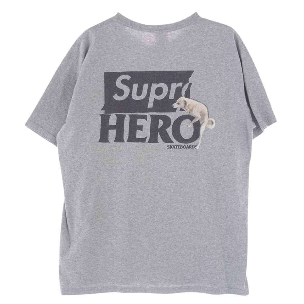 Supreme シュプリーム 22SS × ANTI HERO DOG TEE アンチヒーロー アンタイヒーロー ロゴ 半袖 クルーネック プリント 半袖 Tシャツ グレー系 L【中古】