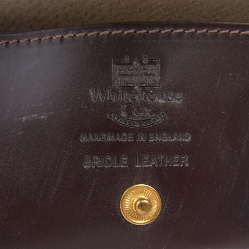 WHITE HOUSE COX ホワイトハウスコックス s8559 SPECTACLE CASE BLIDLE HAVANA ブライドル レザー メガネケース 眼鏡ケース アイウェアケース ダークブラウン系【美品】【中古】