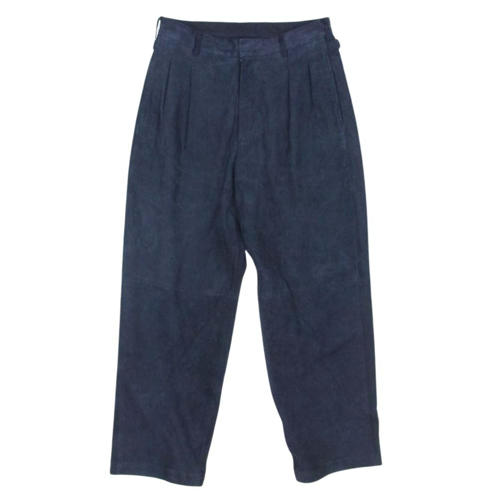 アプレッセ 23AW 23AAP-04-24H Suede Trousers スエード 2プリーツ テーパード トラウザーズ ネイビー系 1【中古】