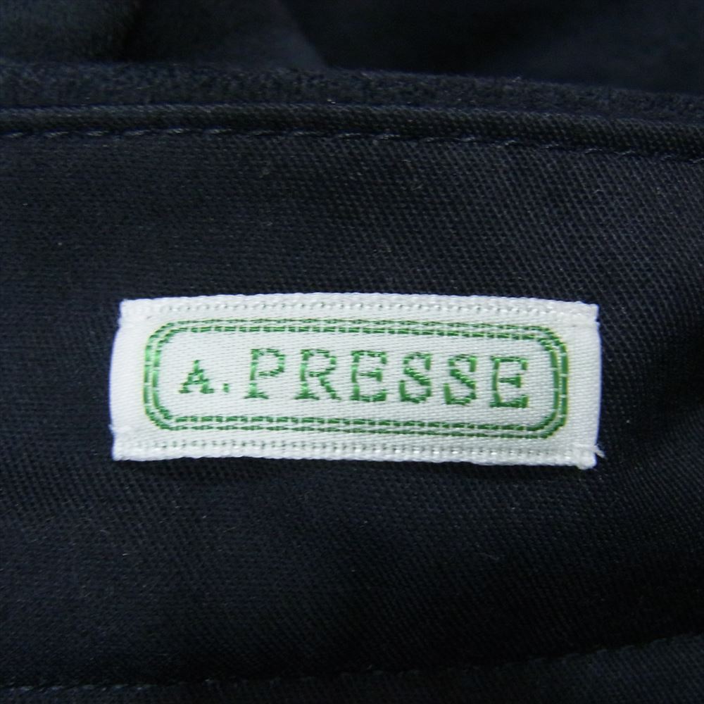 アプレッセ 23AW 23AAP-04-24H Suede Trousers スエード 2プリーツ テーパード トラウザーズ ネイビー系 1【中古】