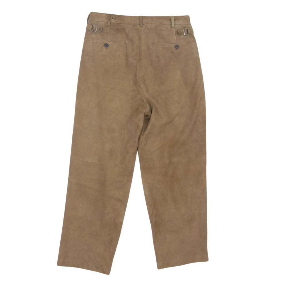 アプレッセ 23AW 23AAP-04-24H Suede Trousers スエード 2プリーツ テーパード トラウザーズ ベージュ ブラウン系 1【中古】