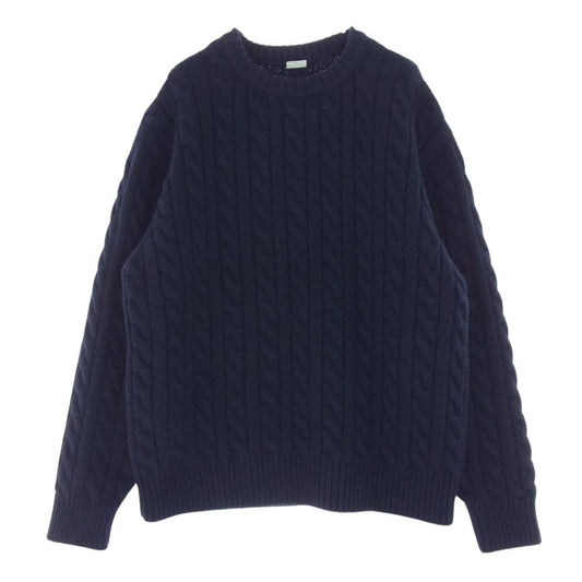 アプレッセ 23AW 23AAP-03-03K Cashmere Aran Sweater カシミア カシミヤ アランニット ケーブル編み セーター ネイビー系 2【中古】