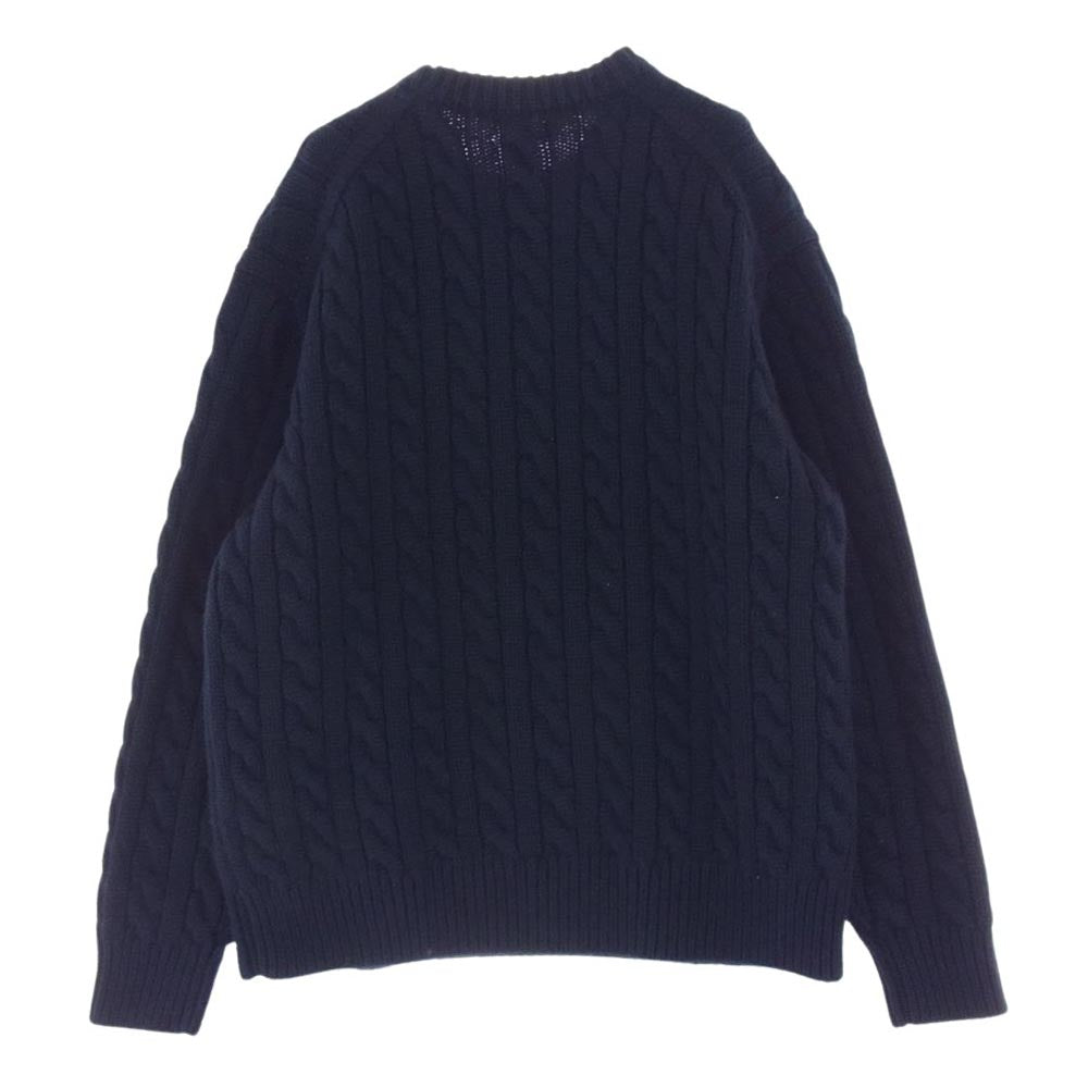 アプレッセ 23AW 23AAP-03-03K Cashmere Aran Sweater カシミア カシミヤ アランニット ケーブル編み セーター ネイビー系 2【中古】