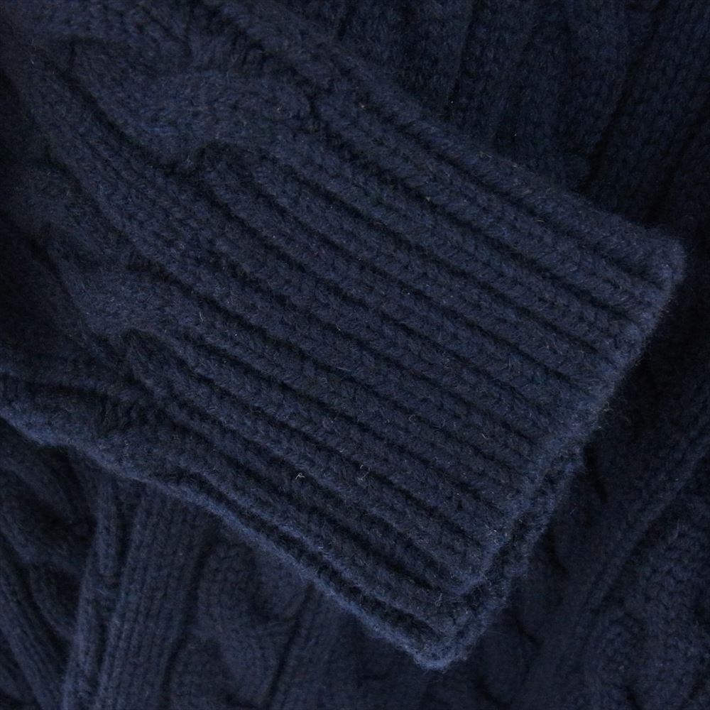 アプレッセ 23AW 23AAP-03-03K Cashmere Aran Sweater カシミア カシミヤ アランニット ケーブル編み セーター ネイビー系 2【中古】