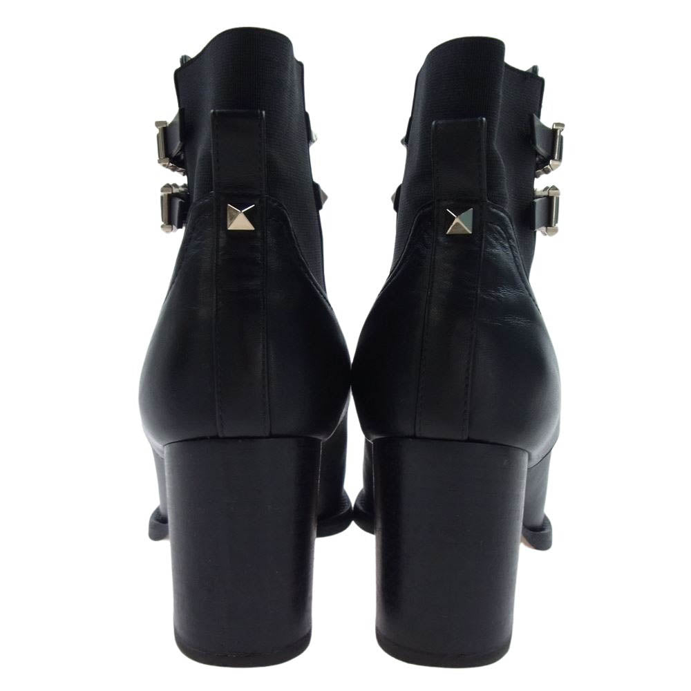 VALENTINO ヴァレンティノ GARAVANI ガラヴァーニ スタッズ アンクル ヒール ブーツ ブラック系 36【中古】