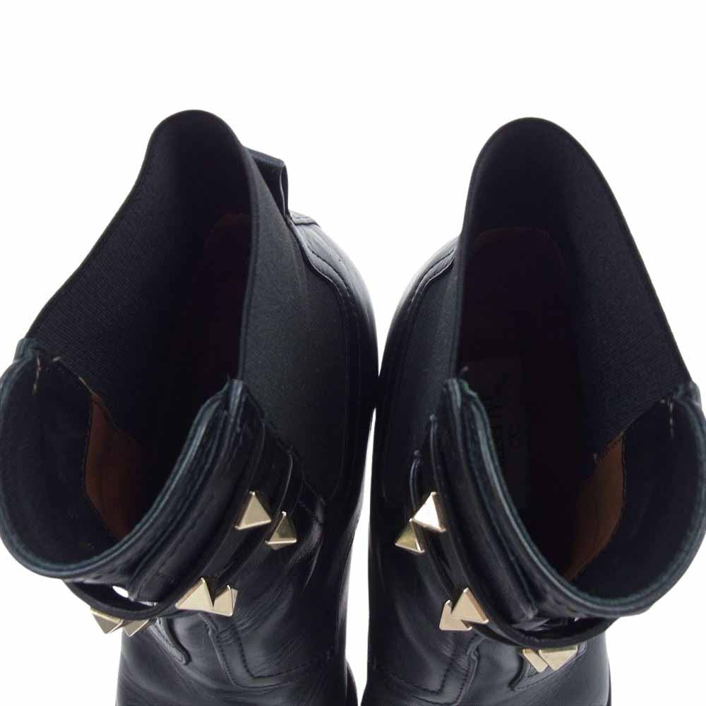 VALENTINO ヴァレンティノ GARAVANI ガラヴァーニ スタッズ アンクル ヒール ブーツ ブラック系 36【中古】