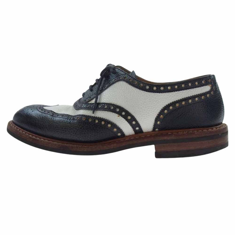 CROCKETT&JONES クロケットアンドジョーンズ 8048 GERRARD 6 ジェラード フルブローグ グレインレザー ウィングチップ レザー シューズ ホワイト系 ブラック系 6【中古】