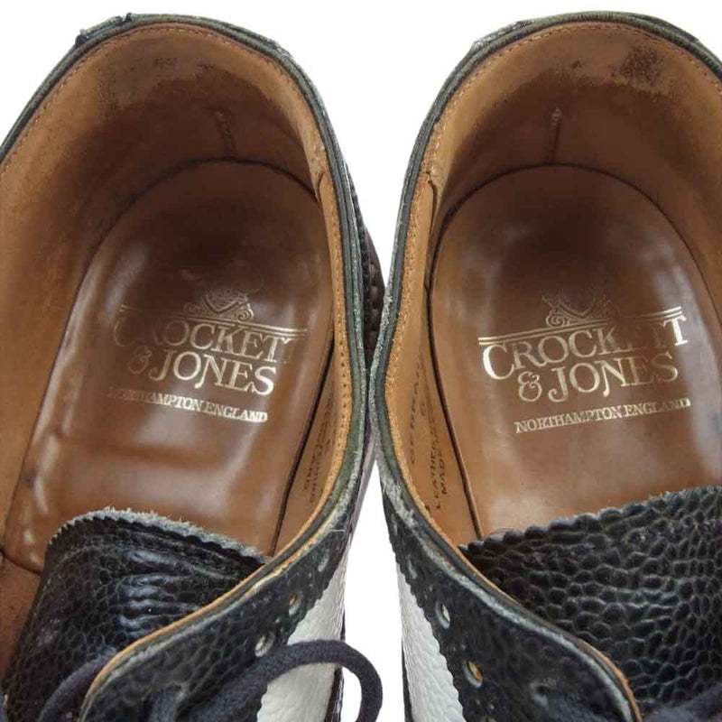 CROCKETT&JONES クロケットアンドジョーンズ 8048 GERRARD 6 ジェラード フルブローグ グレインレザー ウィングチップ レザー シューズ ホワイト系 ブラック系 6【中古】